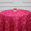 Bruiloftdecoraties 1,2 m diameter blush roze 3d rose bloemen tafelkleed voor feestdecoraties cake tafelkleed ronde