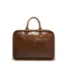 Kolejki mężczyzn skórzane torby laptopów do dokumentów A4 męskie vintage luksusowe biuro ramion torebka biznesowa 239Q