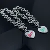 Europe America Fashion Bracelet Women Lady Silver Color Engraved 925 Letter With Heart Tag Pendant Bracelets228V