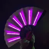 Party -Dekoration 1PC Luminous Folding Fan 13inch LED Play Bunte Hand gehalten Abanico Fans für Tanz Neon DJ Nacht Clubparty AA