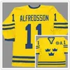 Nik1 11 DANIEL ALFREDSSON 2002 Team Sweden Maglia da hockey da uomo Ricamo cucito Personalizza qualsiasi numero e nome Maglie