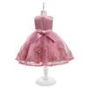 Robes de fille robes européennes et américaines de filles de fleur perles appliques princesse robes de bal enfants printemps automne été robe de fille