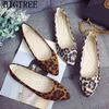 Леопардовые туфли плюс размер для женщин заостренные носки для ноги мода на Creepers Zapatos Comodos de Mujer220513