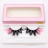 22~25mm 3D Mink Colored Eyelashes Colorful 100% Mink Lashes Pink Blue Red White False Eyelash Natural Dramatic Fluffy Soft Eye Lash with Color End for Party