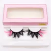 22~25mm 3D Mink Colored Eyelashes Colorful 100% Mink Lashes Pink Blue Red White False Eyelash Natural Dramatic Fluffy Soft Eye Lash with Color End for Party