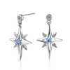 Dangle & Chandelier Sterling Silver Women's Fine Jewelry High Quality Crystal Zircon Mid-length Tassel Simple Awning Star Earring Brinco