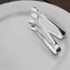 300 sztuk Mini Ice Clamp Ze Stali Nierdzewnej Kawa Sugar Tongs Pasek Barbecue BBQ Klip Akcesoria kuchenne Przenośne BES121