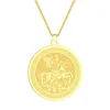 Naszyjniki wiszące Saint George Naszyjnik dla mężczyzn Women Warrior St George039s Dragon Medallion Charm Chark Chail Amulet Jewelrype9600358