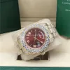 Diamond Red Roman President Watch 2288238 Gold Men Automatic Heruples Box