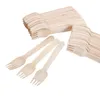 Dinnerware Sets 50pcs/150pcs Disposable Wooden Cutlery Forks/Spoons/Cutters Packing 16cm Knives Party Supplies Kitchen Utensil Dessert Table