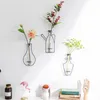 Creative Wall Decor Hanging Vase Home Decoration Iron Wire Glass Water Planting Vases Living Room Party Decorative Flowers Vases BH7199 TQQ