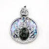 Подвесные ожерелья натуральная раковина круглое пламя Tiger Eye Agates Accessesire для ювелирных изделий для ювелирных изделий.