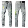 Jeans firmati Jeans da uomo Pantaloni da cowboy Azzurro Uomo Slim Denim Dritto Biker Hole Hip Hop Taglia USA 28-40259D