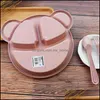 Copos pratos utensils desenho animado crianças bebedeiras utwear alimento prato tigela com colher garfo ecológico Tablewa mxhome dhwbu