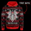 PLstar Cosmos 3DPrinted est Viking Xmas Valhalla Nome personalizzato Unico Hrajuku Streetwear Felpa con cappuccio casual unisex Felpa con zip 1 220714gx