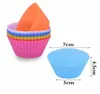 Sile Muffin Cupcake Molds 7cm Colorful Cake Cup Mold Case Bakeware Maker Baking Mold SN4968