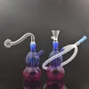 Mini Pocket Glass Oil Burner Bong Smoking Hookahs for Recycler Dab Rig Wax Dabber Tool Kit Tobacco Dry Herb Spoon Pipe