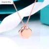 Original Tiffny Sterling Silver Heart Necklace Classic High Quality Gift Ladies Exquisite Pendant Necklaces With Box Y220315