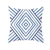Cojín/almohada decorativa Tinta creativa Azul Paisaje geométrico Sofá Funda de almohada Decoración navideña Lino 45 cm x 45 cm Cojín Cojín / Deco