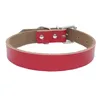 Personalization Dog Collars Plain Leather Solid Color Puppy Cat Pet Collar for Small Medium and Large Dogs 9 Color Wholesale B96