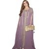 Vestidos Marokkaanse Kaftan prom -jurken Lilac lavendel borduurwerk Appliques Caftan Arabische moslimavondjurk Robe de soiree feestjurk