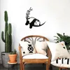 Spoczynkowe panda i bambusowy metal sztuki ścienne czarny żelaza sztuki dekoracje domowe