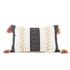 Almofada/Almofada Decorativa Capa de almofada de bordado nórdico com borlas Sofá decorativo Fronha boho