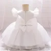 Girl's jurken babymeisjes formele prinseskleding kinderen dragen vliegende mouw kralen temperament puffy wash e18546