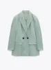 Kobieta Loose Double-Breasted Blazer Suit Collar Przycisk 5-kolorowy garnitur Damski Kurtki garnitury Kurtka Party Formalna Nosić 220402