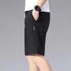 Summer Men S Sports shorts Solid kleur rechte patroon losse type elastische taille trekkoord casual joggingbroek 220621