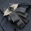 فاخر الأسود حجر الراين المصنوع يدويًا ريدًا للرجال الزفاف العريس العريس الراقية البريطانية لدعاوى الأعمال القميص Bowtie Butterfly