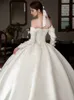 2022 Новое свадебное свадебное платье Свадебное платье Свадебное ретро-одно плечо с длинными рукави