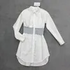 Camisas de algodão da moda vestido vintage cintura elástica vestidos femininos saias de toque suave 2 cores respiráveis meninas vestidos saia
