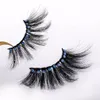 Cils Giltter Shimmery Eye Lashes avec des outils de maquillage en diamant Extension de cils longs naturels Faux cils colorés