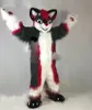 Luxus langes Fell Husky Wolf Hund Fuchs Fursuit Maskottchen pelziges Kostüm Partykleid Kind Geburtstag Erwachsene Outfit