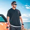 Camisetas para hombre Tamaño grande 7XL Moda Diseñador coreano Caballeros Verano Oversize Camisetas con capucha Hombre Cremallera Hombre Nylon Thin TopsMen's Trix22