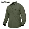 Tacvasen Mens Tactical Shirts Summer Lightweight Quick Drying Army Military Lengeve Outdoor Work Cargo 220813