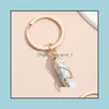 Schlüsselringe Schmuck Neue Design Keychain Colorf Naturstein Türkis Ketten Drahtwickel Ring für Frauen Männer Handtasche Accessorie DHSO2