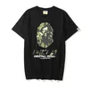 Women's and Men's T-shirts Cotton Loose Summer Camo Breathable Multi-functional High Street Trend Joint Named T-shirt Bathing Ape