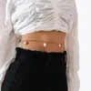 Riemen eenvoudige dames goudketengordel sexy immitatie parel lichaam ketens mode zomer buik hiphop metaal bikini strandkettingbelts