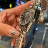 SW Log Designer de luxo Relógios femininos de 36mm de diamante roxo Dial