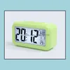 デスクテーブルクロック家の装飾ガーデンスマートセンサーナイトライトデジタル目覚まし時計と温度温度計カレンダーDHJ2D