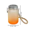 Solar Powered Sublimation Blank Mason Jars Lanterns Outdoor Waterproof Firefly Lights with Hangers for Regular Mouth Jars Patio Yard Garden Wedding Decoration