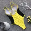 Women's Swimwear Sexy Splicing Mesh One Piece Swimsuit Women Push Up Monokini Bandage Bathing Suit Spaghetti Strap Swimming SuitWomen's