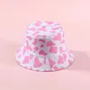 Cappelli a tesa larga Pp Primavera e autunno Cappello da pescatore Berretto femminile Stampa mucca Double Face Indossando berretti da pescatore Lady Casual Basin Man