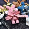 Keychains Creative Nordic Resin Bow Keychain Fashion Cute Bear Doll Keyring Women Bags Pendant Car Key Chain Couple Rings Gifts