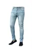Мужские джинсы Сплошной цвет Узкие мужские 2022 Брендовые узкие брюки-карандаш Джинсовые брюки Классические мужские дизайнерские бегуны Черный Синий