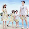 Matching Family Outfits Summer Mum Daughter Beach Dress Dad Son T-shirt &Shorts Family Look Seaside Couple Matching Clothing