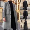 Automne Hiver Hommes Manteau De Laine Solide À Manches Longues En Laine Vestes Polaire Hommes Pardessus Streetwear Mode Long Trench Manteau Survêtement Y220803