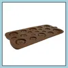 Top Cute Button Shape Sile Mould Jelly Soap Chocolate Mod Fai da te Strumenti per decorare torte Accessori da cucina Bakeware Drop Delivery 2021 Mo